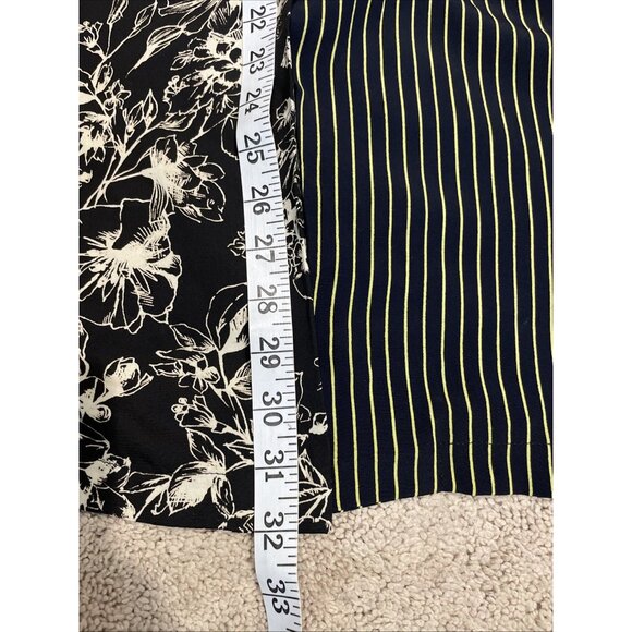 M Square Patchwork Top Tunic Women's XL Black Multi Button Front Oversized Boho - Picture 12 of 12